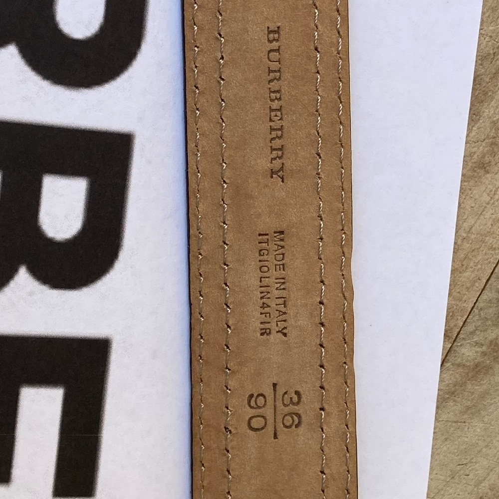 Burberry Black Leather 36/90 Waist Belt. - Picture 9 of 12